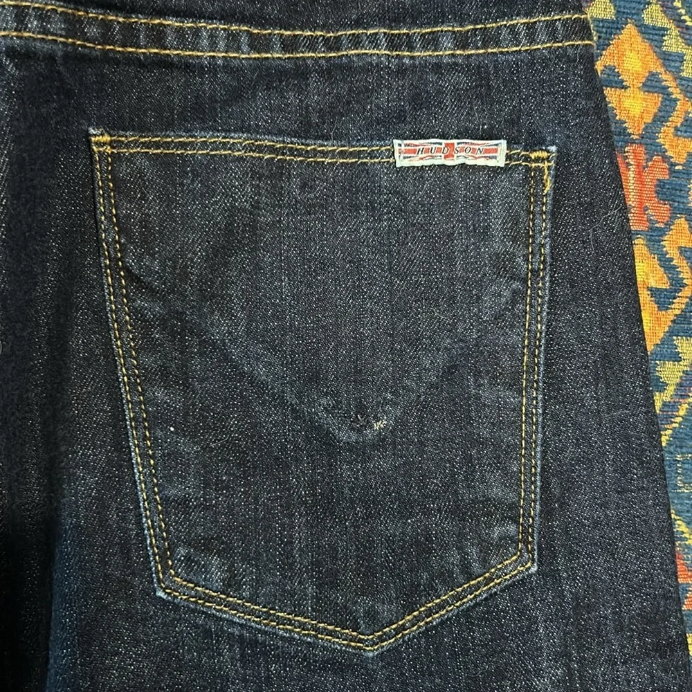 Hudson Women’s‎ Dark Denim Wash 5 Pocket Split Back Hem Jean Skirt Size 27”